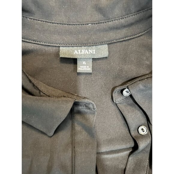 Alfani Womens Long Sleeve Blouse, Black, XL - Picture 4 of 8